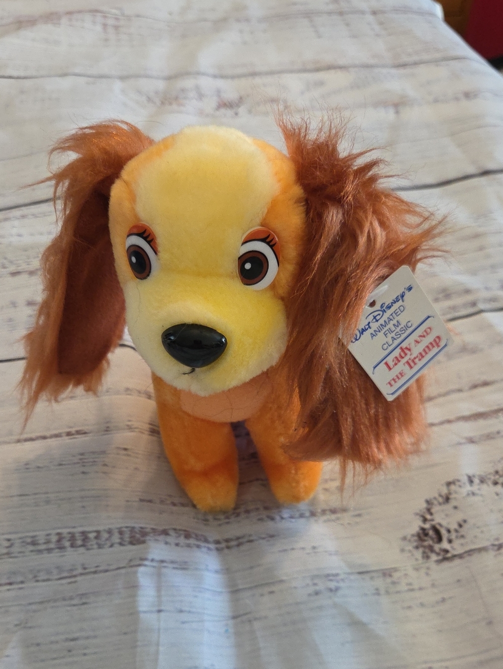 Vintage Disney Lady Plush Toy - Orange and Yellow - Classic Character